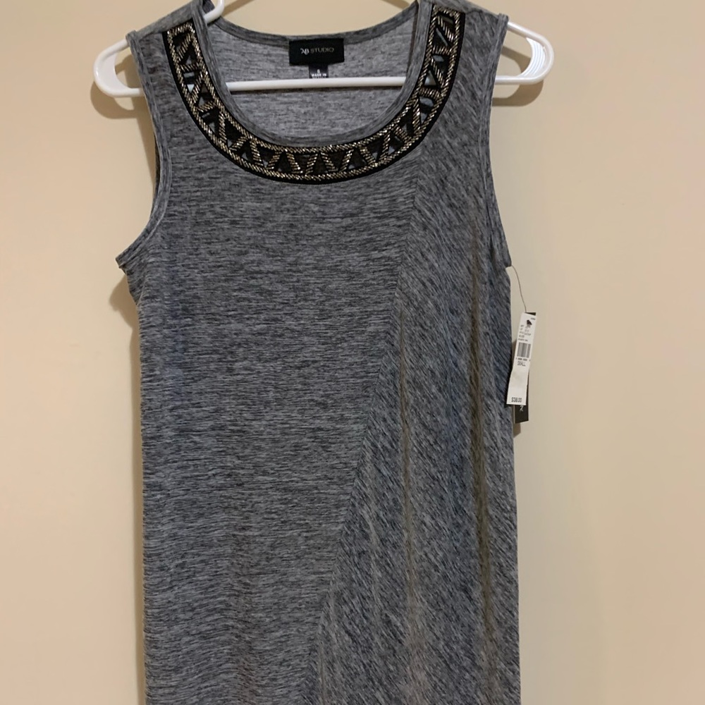 Grey beaded top